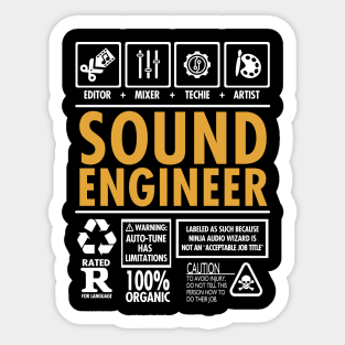 Sound Engineer Mixer Editor Artist Sticker